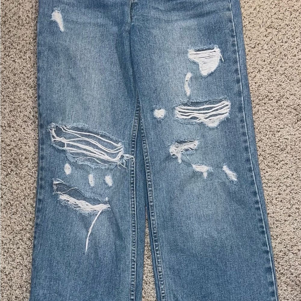 Distressed Blue Jeans